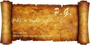Pék Győző névjegykártya
